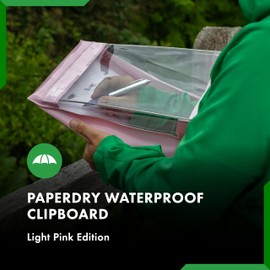 Paperdry Pink Waterproof Clipboard A4 Portrait Format - High-Quality PVC - Clipboard with Lid for Outdoor Use