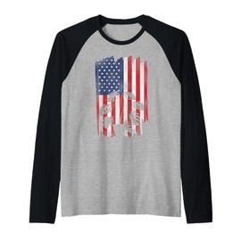 Plant Lover Gardening American Flag Monstera Raglan Baseball Tee