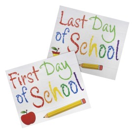 JennyGems First and Last Day of School Reversible Sign Double Sided, Reusable