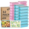 32 Pack 42 oz Meal Prep Containers, Reusable Plastic Food