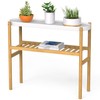Wisuce Bamboo Shelf Indoor, 2 Tier Window Tall Stand Table