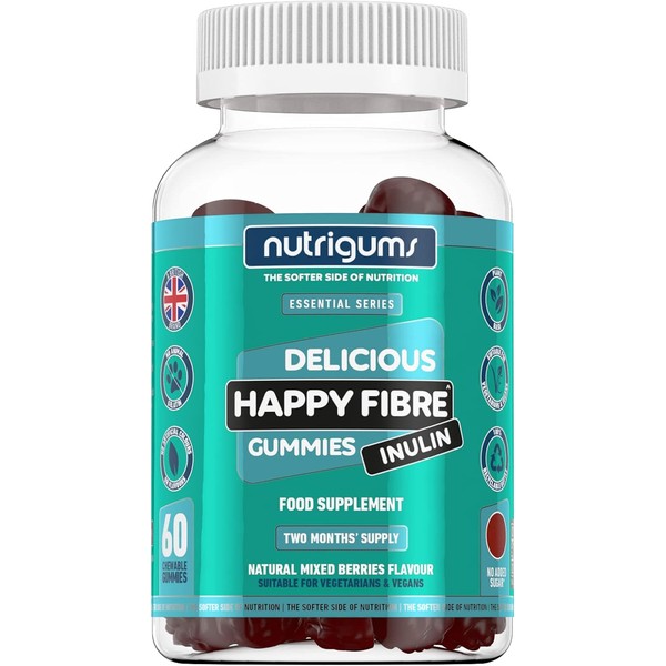 Happy Fibre (Inulin) Chicory Root Prebiotic Gummy | 3.8g Fibre