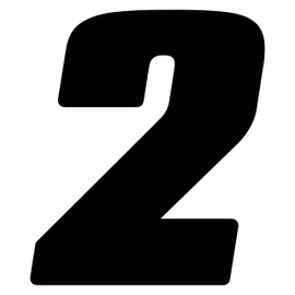 Dirt Digits DD43B-2 Black 4" High-Gloss Precision Die Cut Vinyl Number 2, 3 Pack