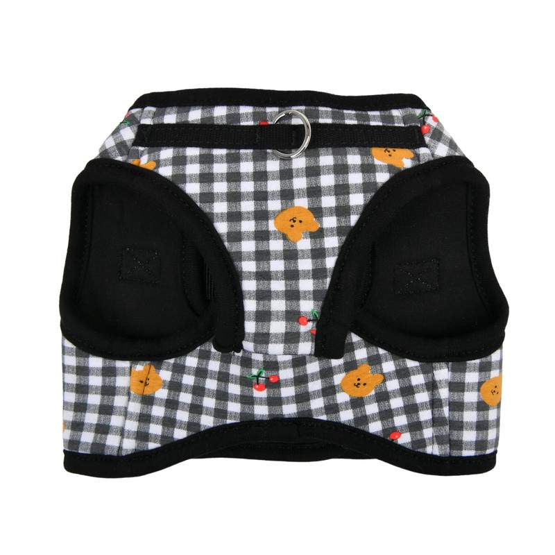 Puppia Spring and Summer Fashion Step-in Vest Dog Harness, Black_Baba,