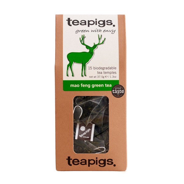 Teapigs Mao Feng Green Tea - Made of Whole Leaf Only - 15 Teabags (Pack of 2)