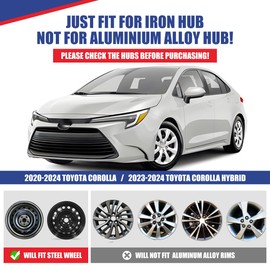 ROXX 4Pcs Set 16inch Wheel Rim Cover Hubcaps Replacement for Toyota Corolla 2020-2025, Toyota Corolla Hybrid 2023-2025(Only Fit for Steel Wheel), Snap On Car Truck SUV Hub Cap(5112, Matte Black)