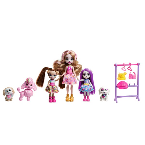 Enchantimals Family of Dogs Dolls Dog and Their Sisters, with