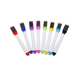 AIMALL 8 Colour Magnetic Whiteboard Marker Pens with Dry Wipe Eraser Lid, Medium-Point Tips, Ideal for Office, School, and Home Use