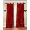 Indian Selections Red Ring Top Sheer Sari Curtain/Drape/Panel - 80W