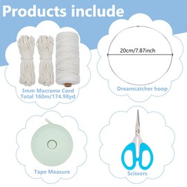 FREEBLOSS Macrame Wall Hanging Set Flowers Macrame Wall Hanging Set DIY Garlands Macrame Wall Art DIY Macrame Fringe Hanging Set Macrame Set with Instructions for Beginners and Adults