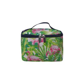 NGIL Travel Cosmetic Bag Makeup Bag Organizer for Women and Girls (Flamingo Paradise-Navy)