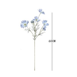 2 Pcs Artificial Fake Flowers Plants Cosmos Silk Flower Arrangements Wedding Bouquets Decorations Plastic Floral Table Centerpieces for Home Kitchen Garden Party Decor Approx 23.6'' High - Light Blue