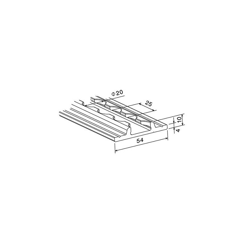 Airline Rail, Flat Profile Premium Light, Length 1 m, with