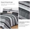Dobuyly Grey Queen Quilt Set, Boho Bedspread Queen Size, Striped