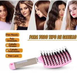 Cepillo Peine Desenredar Cabello Peinado Cabello Lacio Chino Ondulado Rizado Humedo Herramientas Peluqueria Cepillo Masajedor Cuero Cabelludo Cepillo Capilar (Negro)