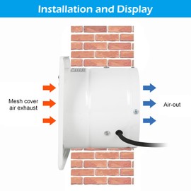 12 Inch Exhaust Fan with Plug, 1558CFM Through-the-Wall Ventilation Fan with Light Weight Pure Copper Motor, for Laundry Room, Toilets, Garage, and Shopping Mall, 110V (12 inch, white)