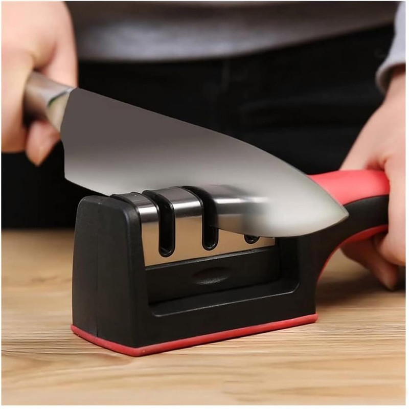 Afilador de Cuchillos profesional Saca filo con 3 etapas de