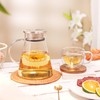 CNGLASS 40oz/1200ml Glass Teapot Stovetop Safe,One-Touch Clear Tea Kettle,Blooming and