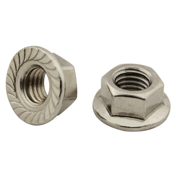 Hexagonal Nuts with Flange and Locking Toothing - M8 -