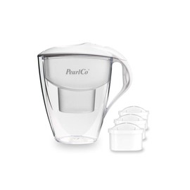 PearlCo Astra Water Filter White with 3 Unimax Filter Cartridges Suitable for Brita Maxtra
