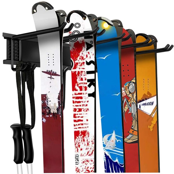 WALMANN Garage Storage Organization System Ski Wall Rack 10 Pairs