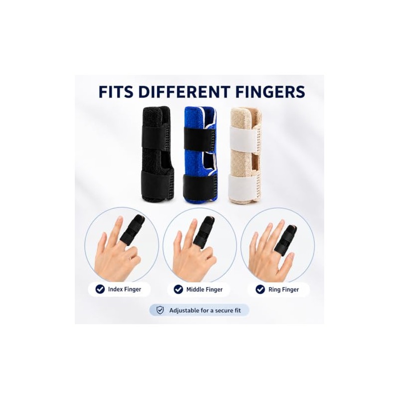 3PCS Finger Splint, Trigger Finger Brace with Dual Aluminium Support