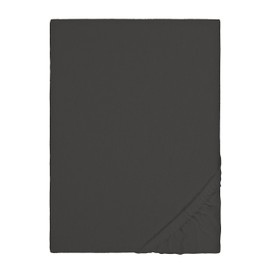 biberna Flannelette Fitted Sheet 0002744 Titanium 1x 90 x 190 cm - 100 x 200 cm