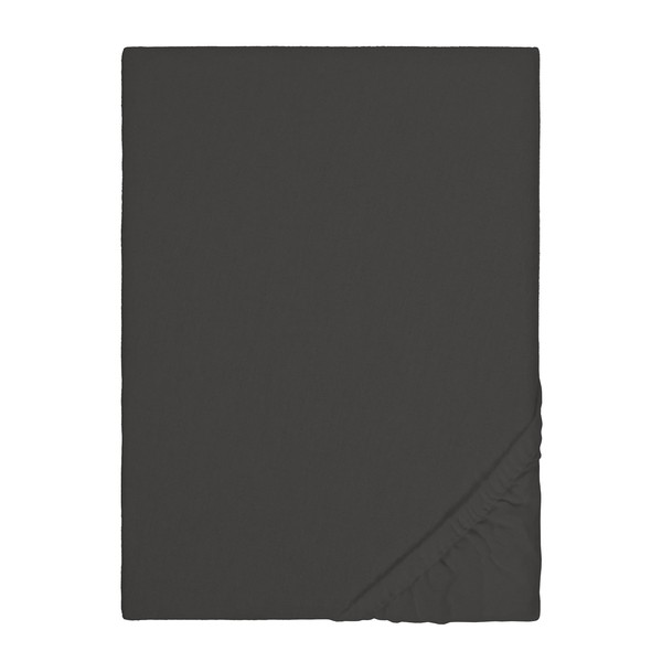 biberna Flannelette Fitted Sheet 0002744 Titanium 1x 90 x 190