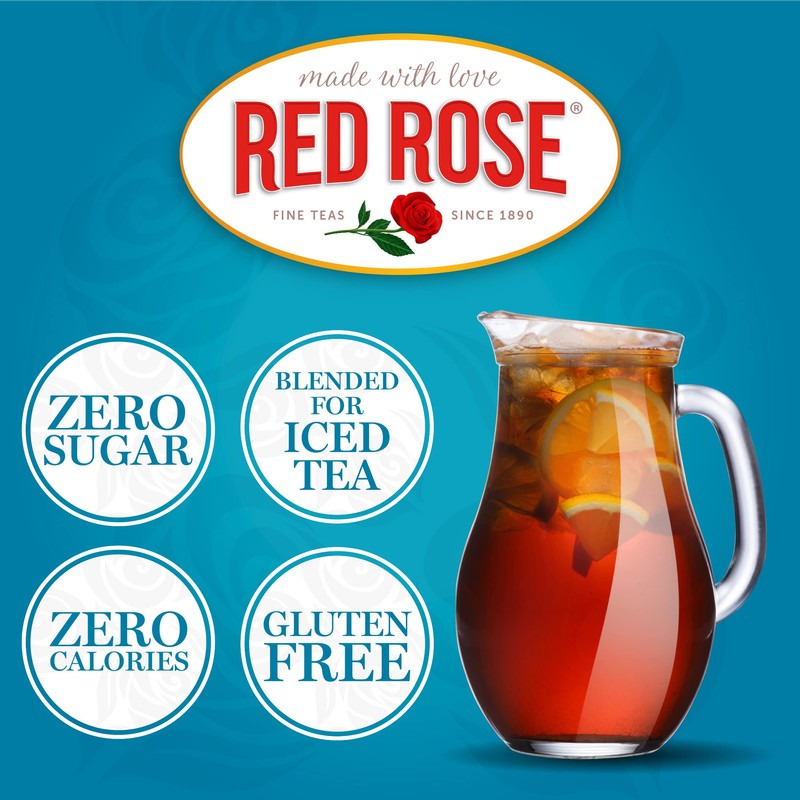 Red Rose Family Size Iced Tea 24 Individually Wrapped Tea