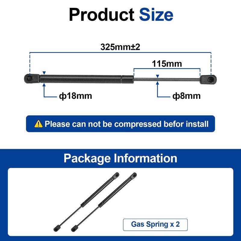 Krimocy Gas Struts 325mm 160N Shocks Spring Lift Support for