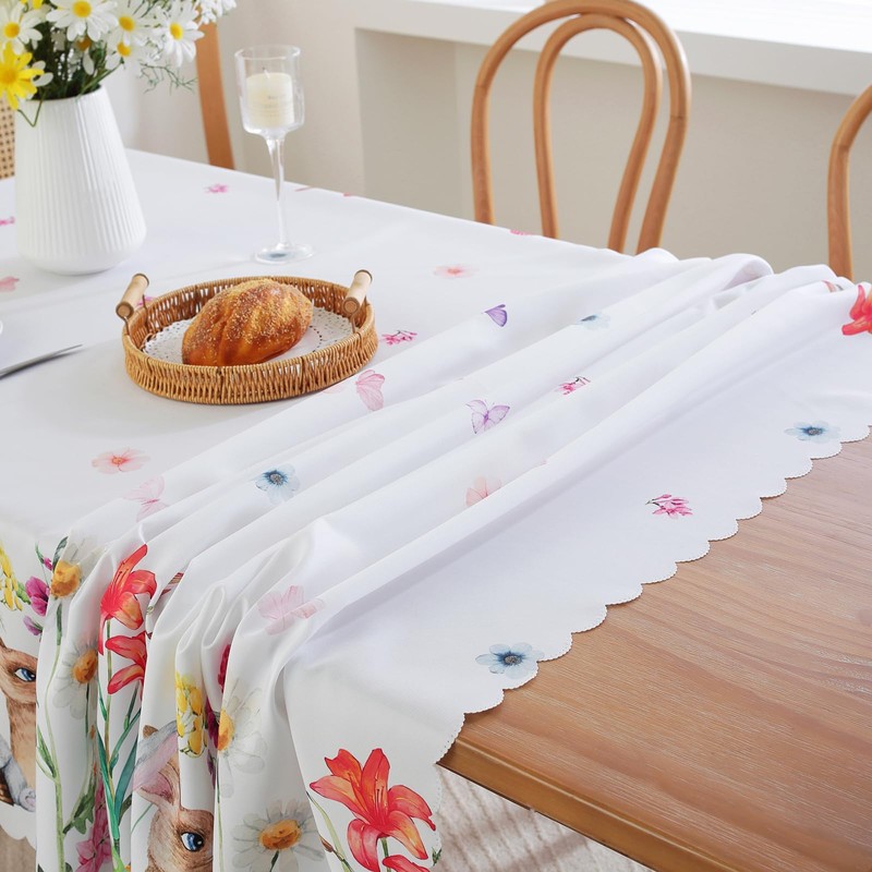 Romcade Easter Tablecloth 4.92 * 5.90ft Rectangular Table Cloth Cute