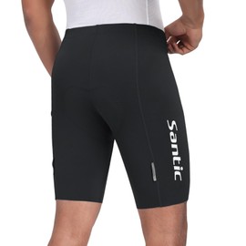 Santic Men's Bike Shorts 4D Padded UPF 50+ Cycling Road Biking Mountain Bicycle Cycle Shorts with Pockets