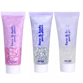 Yitla Body Glitter Gel,4pcs Face Glitter Hair Glitter Gel Set Shimmer Liquid Eyeshadow Festival Accessories for Body,Hair DIY Art Party Makeup Decoration