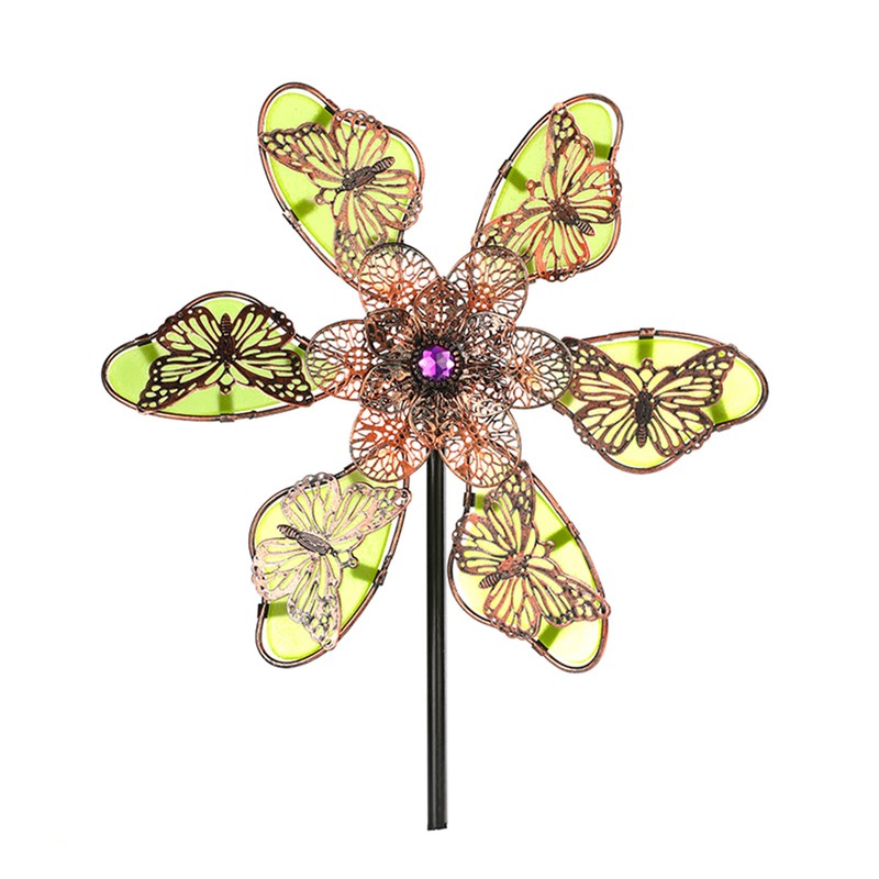 Luminous Windmill Stake Patio Outdoor Decoration Iron Windmill in the