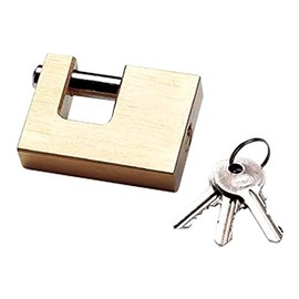 MerriwayÂ® BH01313 Chrome on Solid Brass Marine Grade Shutter Block Padlock with Brass Mechanism, 70mm (2.3/4 inch)