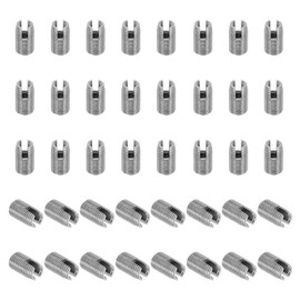 PATIKIL Selbstschneidende Gewindeeinsätze, 40 Stück M4 x M6,5 x 11mm 303 Edelstahl Gewindeadapter Reduzierer Schlitzschraube Reparatur Einsätze Muttern Hülse