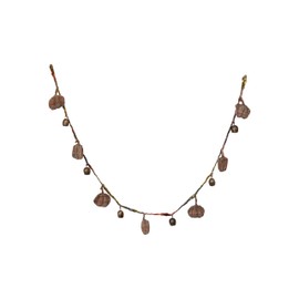 Creative Co-Op Decorative Hand-Woven Mélange Fabric Pumpkin and Metal Bell Garland, Multicolor and Antique Gold Finish