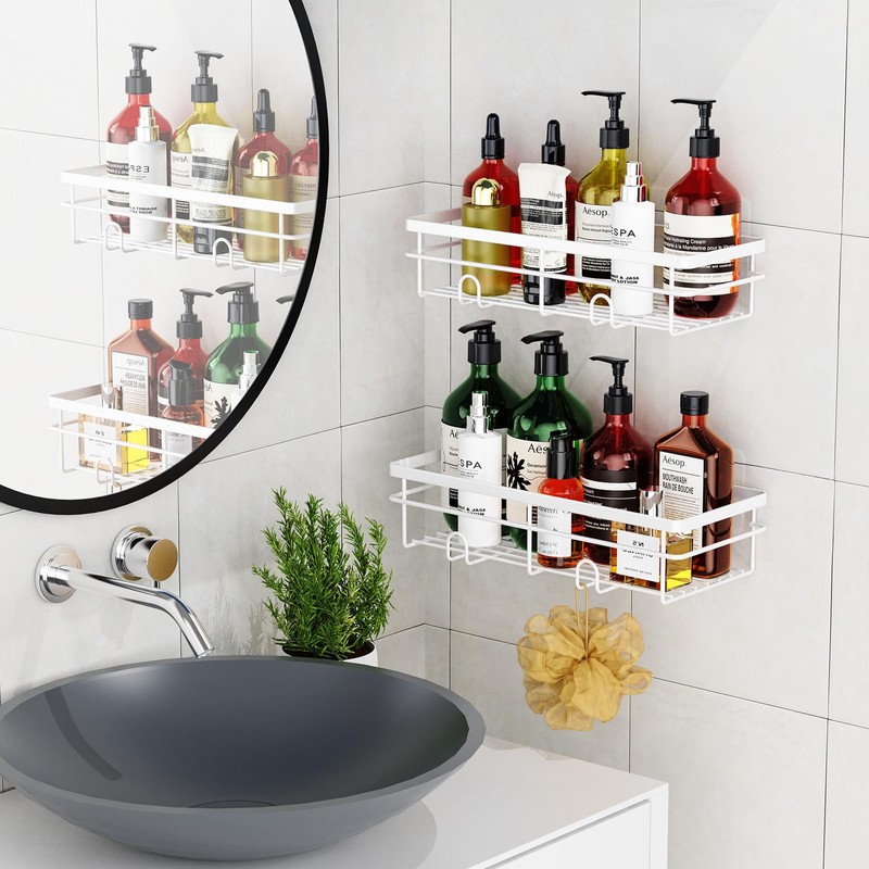 Uamector Shower Shelf, No Drilling, Rustproof, Bathroom Shelf, Shampoo Holder