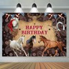 Horse Birthday Party Saddle Up Celebration Banner Decoration One Wild