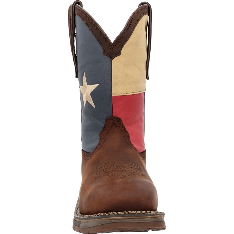Durango Men's DB021 Western Boot, Dark Brown and Texas Flag,