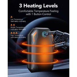 PHEJIE Scaldamani Ricaricabile, 2 Pack Scaldamani Elettrico Portatile, 3 Livelli di Temperatura da 40-55°C,6000mAh Scaldamani Ricaricabile Unisex per Interni Esterni Golf Campeggio Regali Invernali