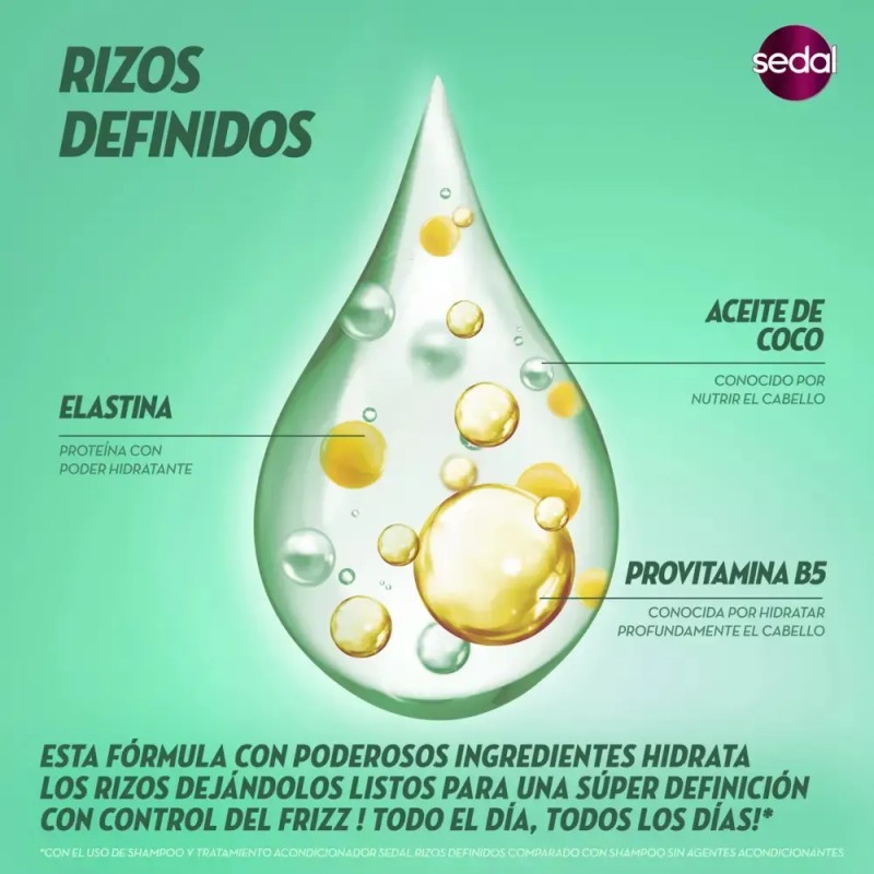 Shampoo Sedal 2 en 1 Rizos Definidos 650ml