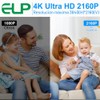 ELP Cámara USB 4K con micrófono Zoom manual Cámara web