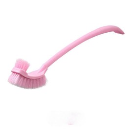 Simple Toilet Brush Double Sided Clean Brush with Long Holder 6 Colors for Choice,1piece/Pack (Pink)