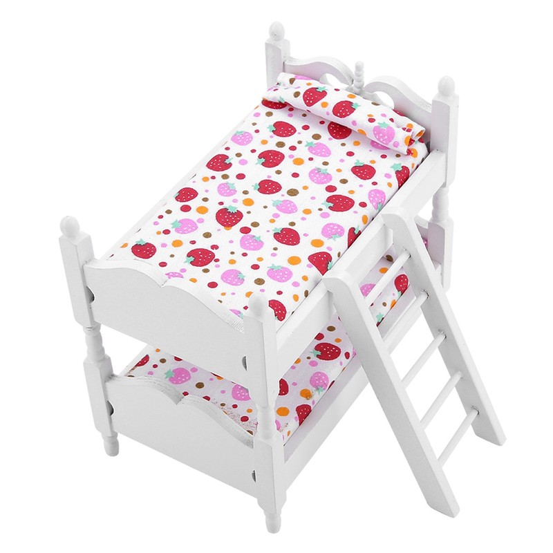 1:12 Doll House Mini Furniture Children Bedroom Model Bunk Bed