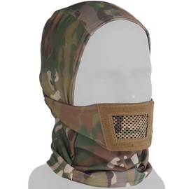 Gunyoo Balaclava Mesh Mask Ninja Style Headgear Airsoft Full Face Protection Helmet Liner Cap for Hunting Airsoft Cycling (MC)