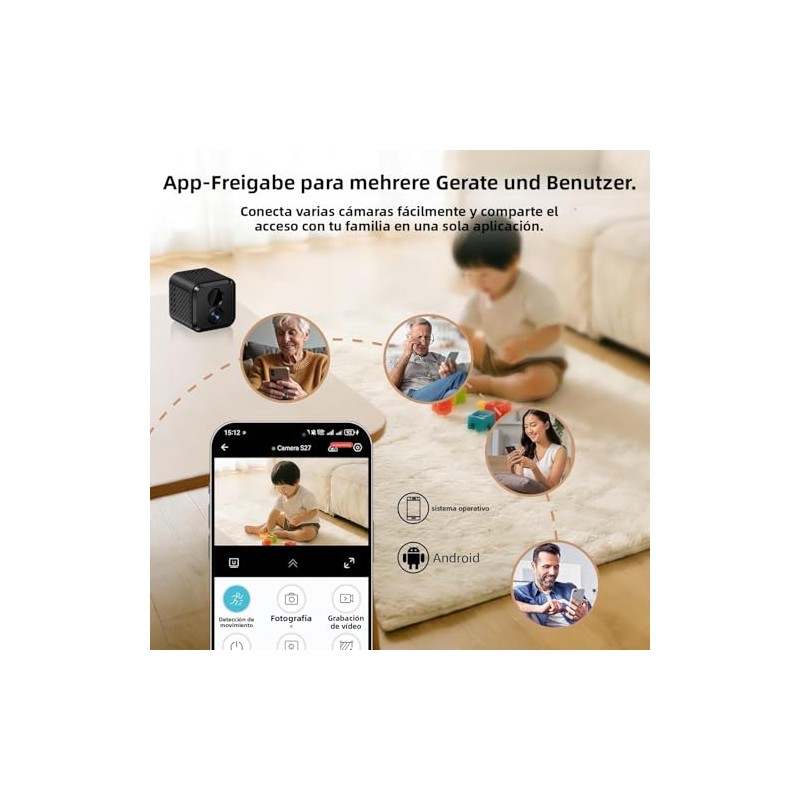 Hszsxjk Mini C?mara, 4K Hd Nanny Cam para el Hogar