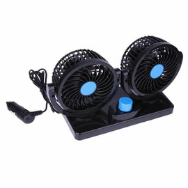 Jazooli 12v Fan Plug Car Van Truck Camper Campervan Caravan Motorhome Auto Portable Twin Dual Dash Cooling Swivel 360 Degree Cool 2 Speed Air Electric Fan