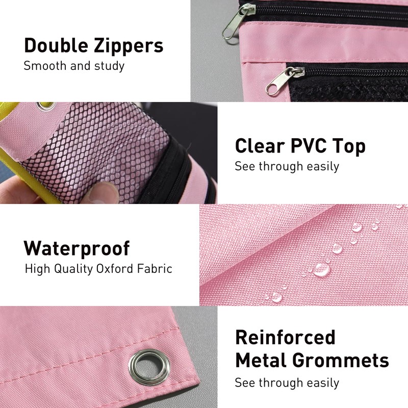 ASBEFORE Pencil Pouch for 3 Ring Binder - 3 Hole