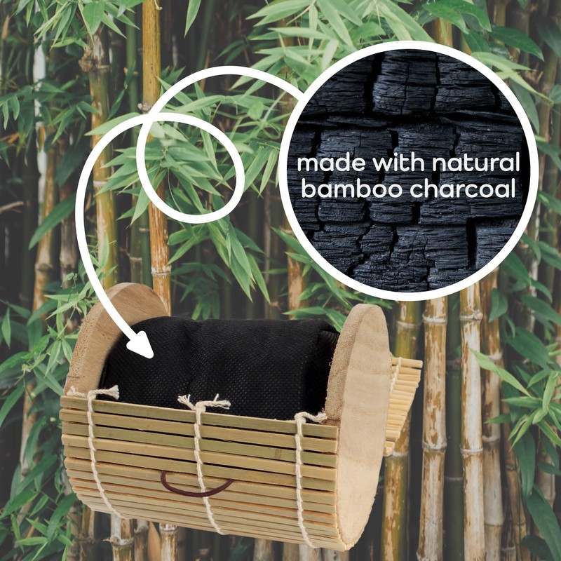 BambooMN Granulated Bamboo Charcoal Odor Absorber Bag in Decorative 4"